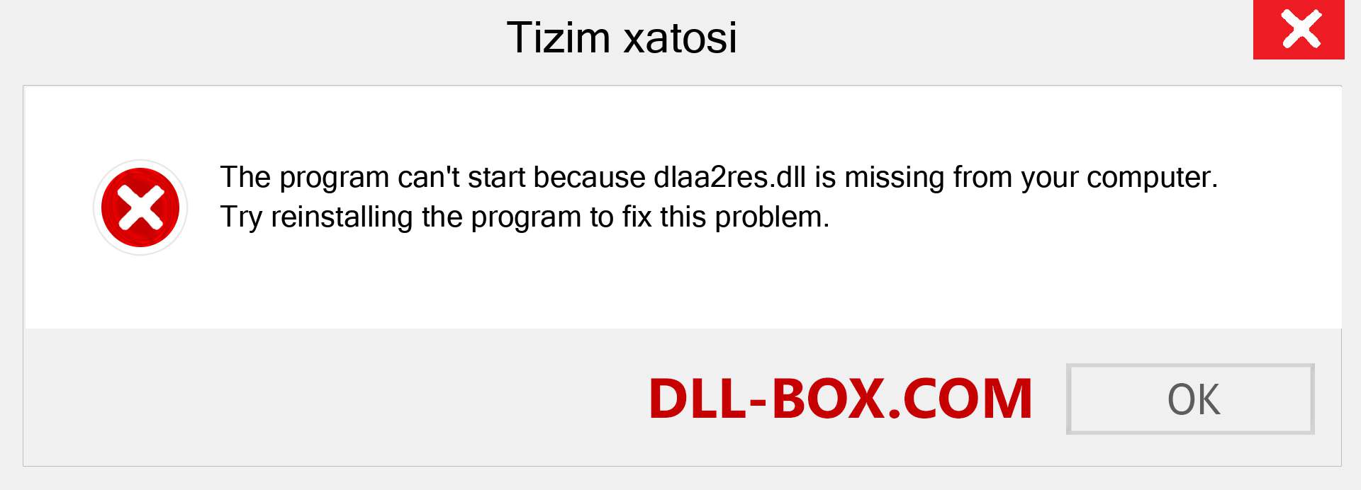 dlaa2res.dll fayli yo'qolganmi?. Windows 7, 8, 10 uchun yuklab olish - Windowsda dlaa2res dll etishmayotgan xatoni tuzating, rasmlar, rasmlar